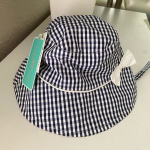 Infant sun hat with bow and Velcro closure
